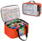 Rexmica 2 Pack Large Orange Toy Storage Organizer Bags Compatible with Lego Bricks, Building Blocks, Magnetic Tiles, Toy Cars, Dolls, Crafts, Board Games, Size:35x24x