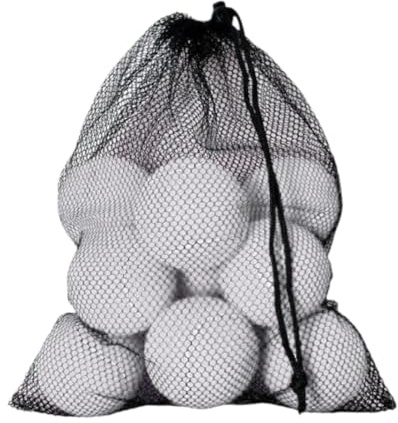 LOVIVER Lot de 12 balles de Tennis pour entraînement avec Pochette à Cordon de Serrage, Blanc