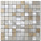 M MOFIT Azulejos autoadhesivos de mosaico cuadrado para cocina, azulejos de piedra, paneles de baño (beige champán, 10 unidades)