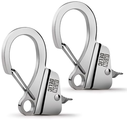 IRONDELIC 2PCS Stainless Steel Boat Anchor Hook, Quick Release Knotless Anchor System for 3/8''- 5/8'' Boat Anchor Rope, Fit for Small Boat Pontoon Kayah, Easy to Use, Holds 9000 lbs
