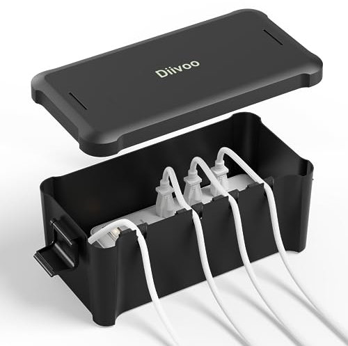 Diivoo Outdoor Waterproof Electrical Box Outdoor, Weatherproof Extension Cord Cover, Outdoor Plug Cover, Outdoor Extension Cord Box, Black