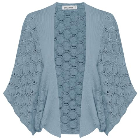 GRACE KARIN Women's Hollow Shrug Cardigans Open Front Bolero for Women UK