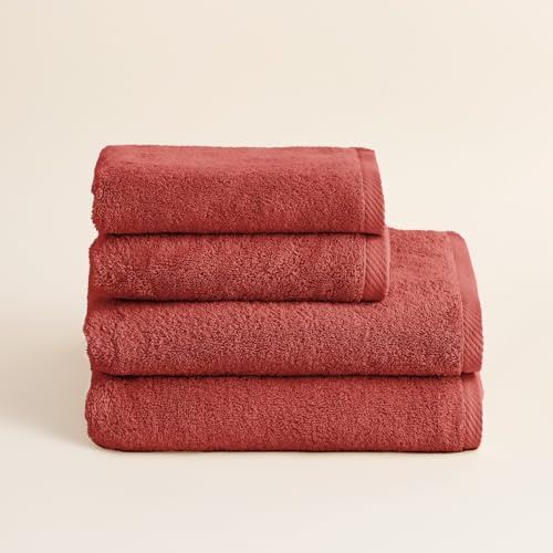 BOHEME Juego de 4 Toallas Serenity Terracota