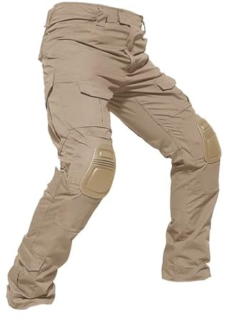 Duohropke Pantalones Tácticos para Hombre, Pantalón Cargo con Rodilleras, Camuflaje, Pantalón de Combate, Pantalón Outdoor con Múltiples Bolsillos, Stretch Ripstop, Pantalones de Trabajo, Pantalones