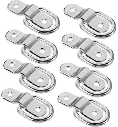 CHICAMPERA Lot De 8 Anneaux D'arrimage Métal 1/4, Ancrage D'arrimage Pour Remorques Et Bennes De Camion, Crochets Robustes Multifonctions Pour Fixation De Charges