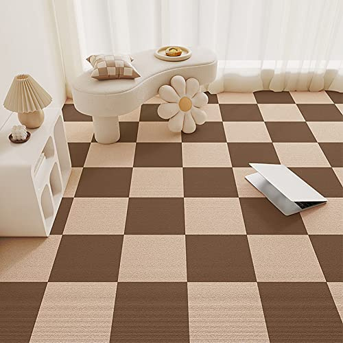 LMNCBVYA Självhäftande mattplattor 30 x 30 cm – ljudsäkra, skala av och klistra fast mattrutor för hem och kontor