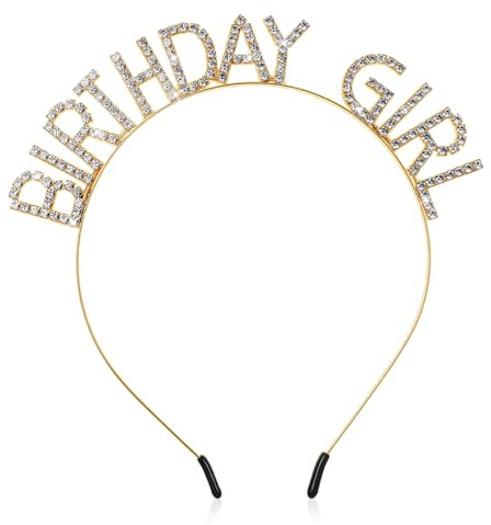 Apausvcm Födelsedag Kronor Flickor Pannband Födelsedag Huvudbonad Bling Strass Hårband Prinsessa Tiara Guld Hårsmycke Happy Birthday Tillbehör För Kvinnor Flickor