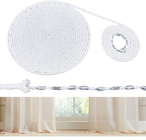 letsinstyle 10 Yards Curtain Weighted Tape, Tulle Fabrics Leaded Drapery Weights Tape, Heavy Curtains Rope for Outdoor Indoor DIY Length Accessories