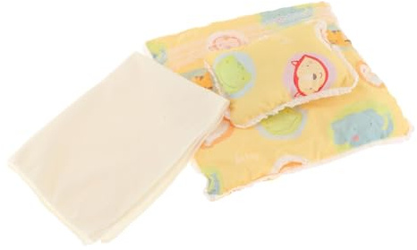 Guohetuk Accesorios para Ropa de Cama de Muñecas Incluye 1 Sábana, 1 Edredón Y 1 Almohada Juguete Educativo Impreso para Cunas Y Camas de Muñecas
