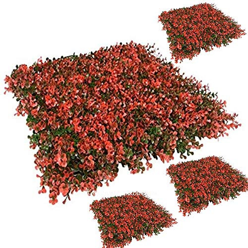 Suinga Pack 4 Jardin Vertical Natus 50x50 cm 1m2 | Planta Artificial | Decoración de Pared Interior Exterior | Jardines Verticales | Protección UV