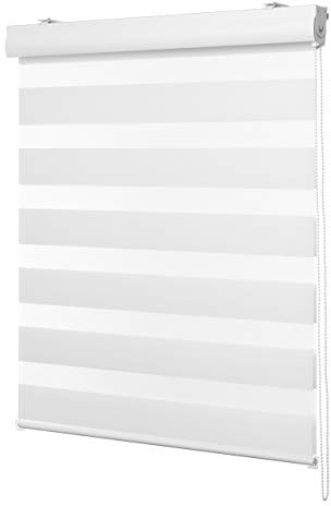 Ventanara Doppelrollo Weiss Matt Duorollo mit Kassette - Rolljalousie in verschiedenen Gren (160 x 160 cm, Weiss/Kassette Matt)