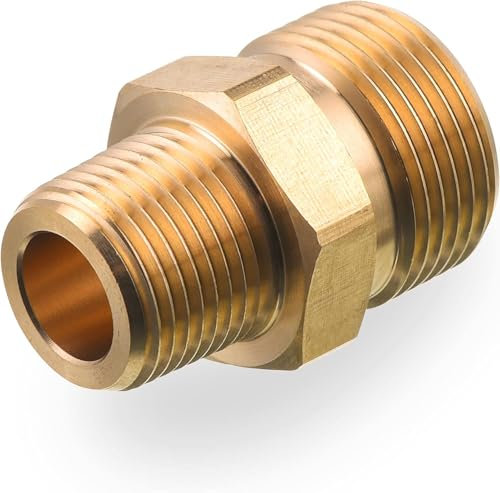 M MINGLE Raccord de nettoyeur haute pression M22, adaptateur NPT mâle 3/8 vers M22 14 mm mâle, 4500 PSI