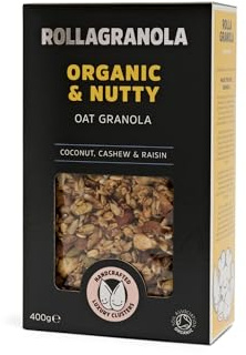 Rollagranola Organic & Nutty - 100% Natural, Free of Cereal, Gluten-Free, Vegan with No Added Refined Sugar - Handcrafted in The UK
