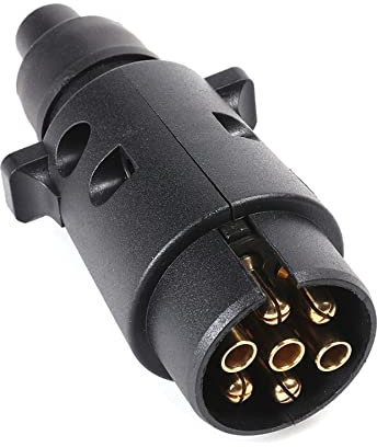 DARKGUARD 7pin Trailer Plug 12v,1Piece 7 Pin Trailer Plug Waterproof ISO1724, 7 pin Trailer Adapter,7 pin Trailer Connector,7pin Towing Plug, Caravan Male Plug for Van Camion RV Towbar(DG7PR-1)