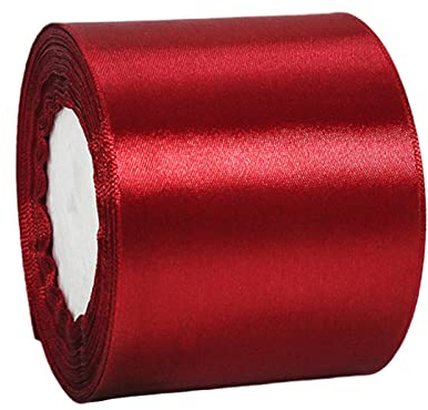 75mm Wide Dark Red Ribbon Thick Red Christmas Ribbon for Gift Wrapping 22m, 3 inch Thick Burgundy Satin Ribbon for Christmas Tree Cake Xmas Gift Wrapping Bow Bouquet Crafts Decorations