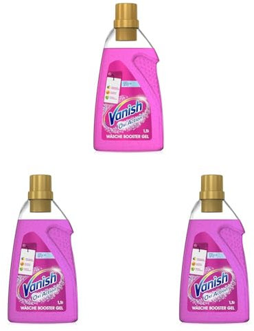 Vanish Oxi Action Gel Pink – 1 x 1,5l – Fleckenentferner und Wäsche-Booster Gel ohne Chlor – Für bunte Wäsche (Packung mit 3)