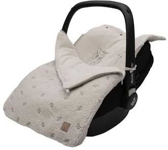 Jollein Fußsack Teddy Lovely - Für Babyschale Kinderautositz Gruppe 0+ und Kinderwagen - Für 3-Punkt- und 5-Punkt-Gurt