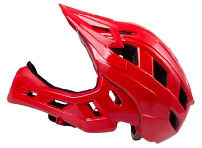 QSTDGVPW Kinderhelm, Umschaltbarer Integralhelm Und Halbschalenhelm, Bessere Polsterung, Fahrradhelm für Jungen Und Mädchen Zum Radfahren, Rot