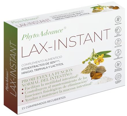 PhytoAdvance® Laxaquest® Instant – Laxante Natural de Acción Rápida con Sen, Triphala e Hinojo – Alivio del Estreñimiento Ocasional – 20 Comprimidos