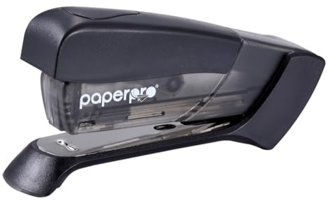 PaperPro Compact Classic Desktop Stapler, 15 Sheet Capacity, No Effort, One Finger, 80% Easier Stapling, Black