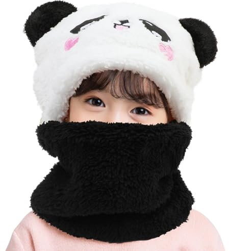 AYPOW Kinder Winter Thermofleece Mütze Sturmhaube für 1-8 Jahre, Neuheit Tiermütze Multifunktionale Winddichte Warme Wintermütze Schalmütze Kapuze Nackenwärmer für Jungen Mädchen Kleinkinder Outdoor