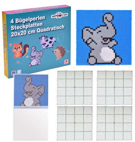 Happy Price Toys Midi - Set di perline da stirare da 5 mm, 4 piastre XL