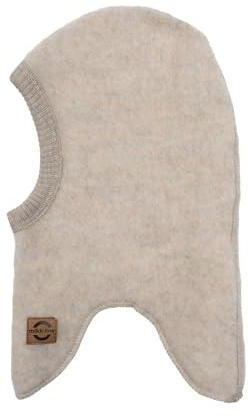 Mikk-line Wolle Fullface Melange Offwhite 74/80 | Oeko-TEX Standard 100 | Schlupfmütze Kinder Wolle | Schalmütze Kinder Im Einem Unisex-Design | Balaclava