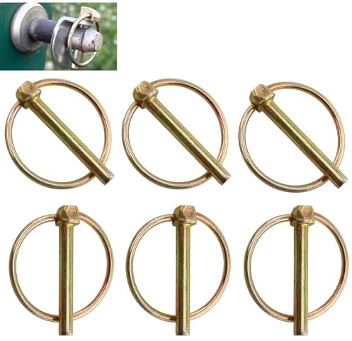 Clavijas plegables, 6 unidades, pasador de seguridad M4.5, pasador plegable, pasador plegable, pasador de remolque, kit de surtido, conector redondo, pasador de seguridad, para tractores, remolques,