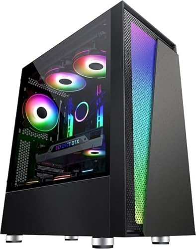 Blackstorm Artemis 3705 ATX Mid Tower Chassi med Härdat Glas, ARGB-belysning, Stöd för 360 mm Radiator, USB 3.0, Svart