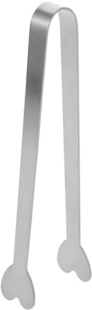 Mobestech Pinze per Ghiaccio in Acciaio Inossidabile Manico Ergonomico, Utensile da Cucina Versatile per Grigliate e Caffè Colore Argento