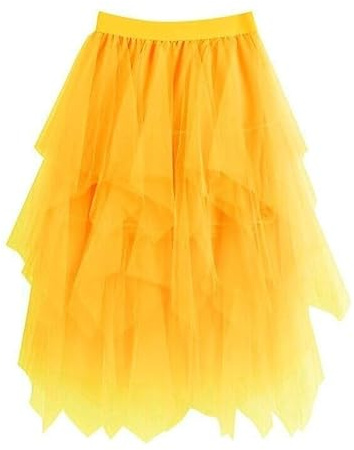 Tyllkjol dam tutu kjol Dirndl 50-talet karneval party rockabilly elastisk underkjol aftonklänning dansklänning kostym vintage karneval kostym cosplay bubbla danskjol, GUL, M