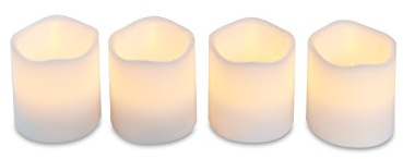 HEITMANN DECO Set med 4 LED-ljus – äkta vaxljus med timer – vitt – advensljus – för inomhusbruk – batteridriven