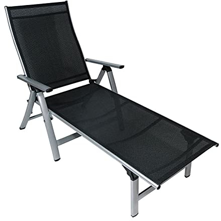 Gartenstuhl LONDON - 5 Positionen - Farbe silber + schwarz