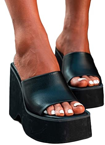 Onsoyours Sandali con Zeppa Donna Estive Eleganti Sandali con Plateau Ciabatte Comodi Aperta Scarpe Tacco Infradito Bohemia Mare Sandalo