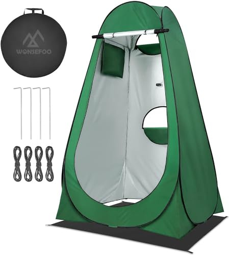 WONSEFOO Tienda de baño Pop Up para Vestuario, Tienda de Camping, Tienda de Ducha, privacidad, Aseo, Vestuario, Tienda de Almacenamiento, Tienda para el baño, Tienda para Camping, Playa, con Bolsa de