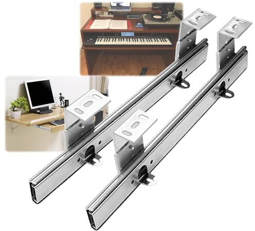 Coulisses De Tiroir 30cm 35cm 40cm Glissières De Guidage Pour Plateaux À Clavier D'ordinateur, Rail Coulissant Pour Installation Sous Le Bureau, 1 Paire, Pour Étagères À Clavier