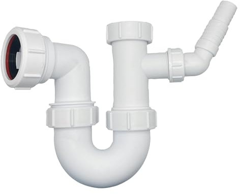 Multi-fit Sink Swivel P Trap with a 135 Degree Nozzle 40mm (1.1/2), Complete with 75mm Water Seal, Compliant with BS EN 247-1:2002 Standard