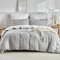 Tokokimo Funda Nordica Cama 135/150 - Microfibra Juego de Funda Edredon 240x220 cm con Cremallera - y 2 Fundas de Almohada 50x75 cm - Diseño Estilo Rama y Hoja, Gris/Blanco