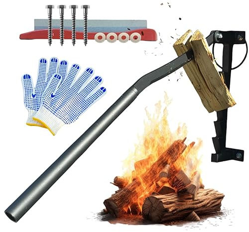 DIELOR Holzspalter manuell komplett Set - Anzündholz Spalter zur Wandmontage - Handholzspalter, Wand Holzspalter, Holz Zerkleinerer, Spalter Holz, Holz spalten Indoor & Outdoor