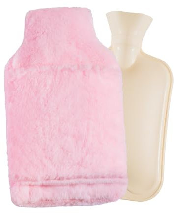Groß Wärmflasche mit weichem Bezug - Plüsch Wärmeflasche mit Flauschig 2L, Wärmflaschen mit Handwärmer, Bettflasche für Frauen Männer und Kinder