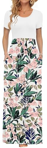 AUSELILY Maxi Dress for Women - Summer Casual Long Dresses for Ladies with Pockets