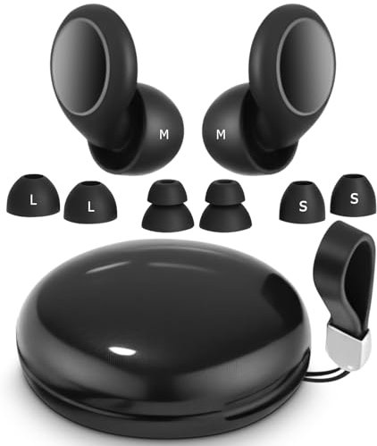 Goxiry Bouchons d'oreilles pour dormir - Protection auditive - Bouchons d'oreilles de concert - En silicone - Avec 4 paires d'embouts (S, M, L, double couche) - Noir