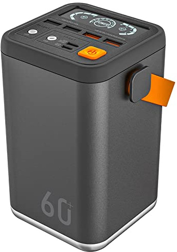 Power Bank 36 W s 60 000 mAh, snabbladdning, extern kraftstation, bärbar telefonladdare med DC-adapter, 5 utgångar, 3 ingångar, externt telefonbatteri