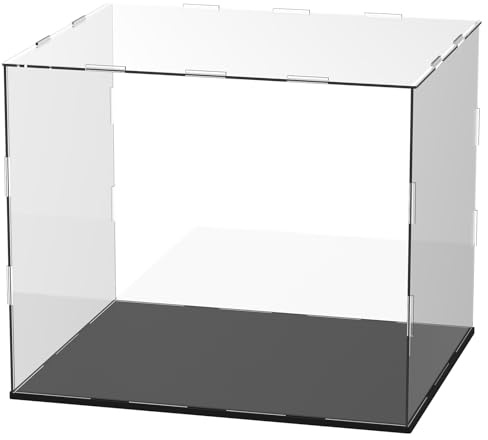 M METERXITY Clear Acrylic Display Case, 12 x 10 x 10 Inch Assemble Clear Acrylic Display Box Dustproof for Action Figures/Model/Statues/Collectibles/Doll/Toys/Home Storage