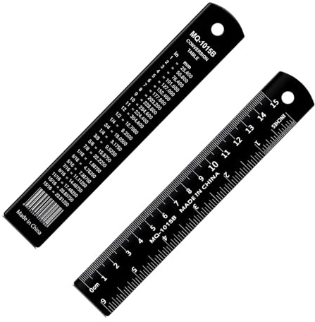Ouligay Lot de 2 règles en métal de 15 cm - Règle en métal - Outil de mesure - Pour l'enseignement, le bureau, le dessin, l'ingénierie