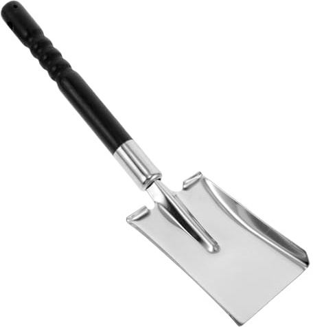 LOLIPPYY Paletta per in Acciaio Inossidabile Spesso Pala per Carbone e Cenere Impugnatura Ergonomica Utensile Multiuso per Barbecue Camini e Giardinaggio Pulizia Neve e Terreno