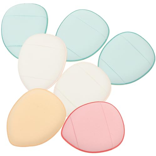 UKCOCO Mini Puff para Dedos de Poliuretano Reutilizable y Ligero, 7 Piezas para Maquillaje Facial Seco y Húmedo, Adecuado para Aplicación Precisa y Portátil Color Aleatorio