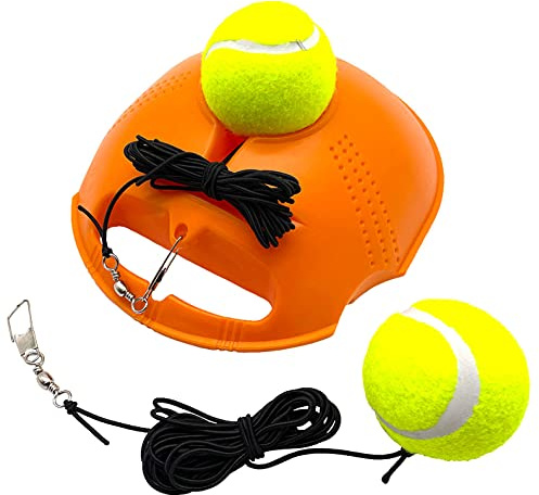 TaktZeit Tennis Trainer Rebound Baseboard Self Tennis Training Equipment Tennis Practice Rebounder with 2 String Balls (Arancia)