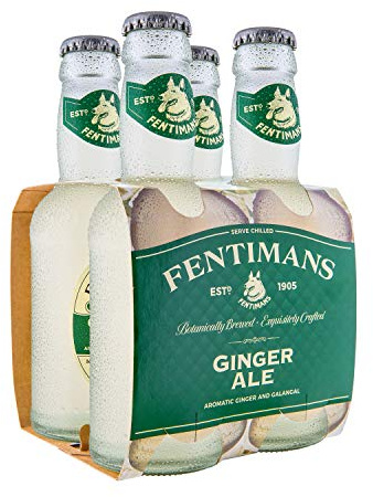 Fentimans Ginger Ale - Botanically Brewed Soft Drink - Exquisitely Crafted and Refreshing Soft Drinks - Gluten-Free and Vegan Friendly Soft Drinks - 4 x 200 ml Bottles