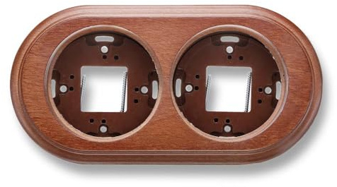 Peana de madera para Garby y Dimbler, mecanismos eléctricos vintage para pared - Accesorio para enchufes e interruptores de pared - Madera de haya color miel - Sin paso de cable - Peana Fontini